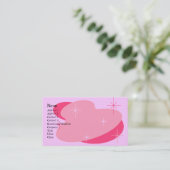Atomic Retro Roze Visitekaartje (Staand voorkant)
