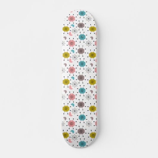 Atomic Retro Starburst Patroon Persoonlijk Skateboard (Voorkant)