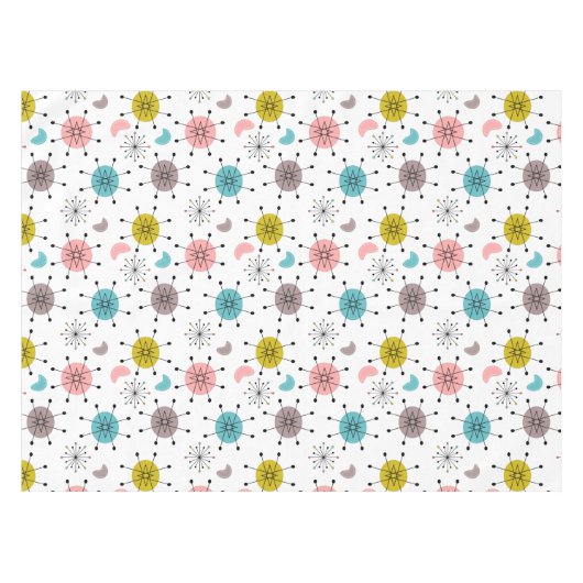 Atomic Retro Starburst Patroon Tafelkleed (Voorkant (Horizontaal))