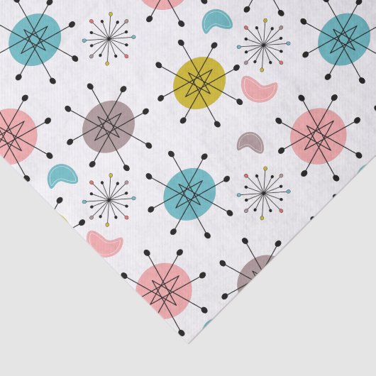 Atomic Retro Starburst Patroon Tissuepapier (Detail)