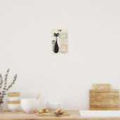 Atomic Retro Zwarte Kat Mid Century 2025 Kalender Poster (Keuken)