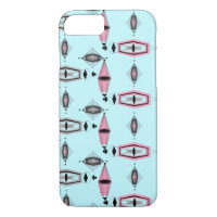 Atomic roze & Grey Pattern iPhone 7 Plus Hoesje
