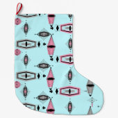 Atomic Roze & Grey Pattern kerststouwing Grote Kerstsok (Voorkant)