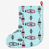 Atomic Roze & Grey Pattern kerststouwing Grote Kerstsok (Achterkant)
