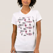 Atomic roze & Grey Pattern T-Shirt (Voorkant)