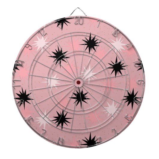 Atomic roze Starbursts Dartboard Dartbord (Voorkant)