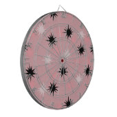 Atomic roze Starbursts Dartboard Dartbord (Voorkant Links)