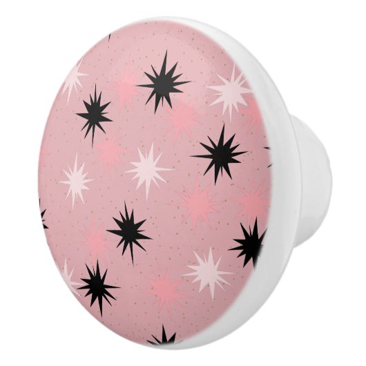 Atomic Roze Starbursts Keramische knop (Rechts)