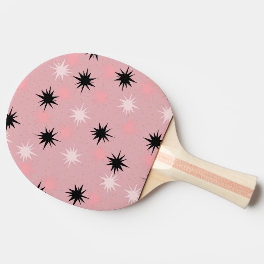 Atomic roze Starbursts Ping Pong Paddle Tafeltennisbatje (Zijkant)