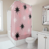 Atomic Roze Starbursts Shower Curtain Douchegordijn (In situ)