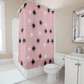 Atomic Roze Starbursts Shower Curtain Douchegordijn (In situ)
