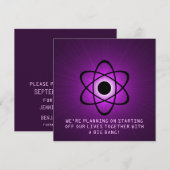 Atomic Save the Date Invite, Paars (Voorkant / Achterkant)
