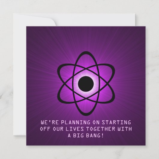 Atomic Save the Date Invite, Paars (Voorkant)