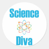 Atomic Science Diva Ronde Sticker (Voorkant)