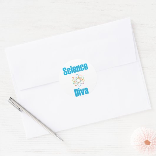 Atomic Science Diva Ronde Sticker (Envelop)