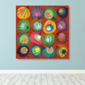 Atomic Shapes Painted Circles Oranje MCM Canvas Afdruk (Insitu (Houten vloer))
