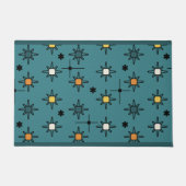 Atomic Sky Starbursts Blauwgroen Deurmat (Voorkant)