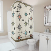 Atomic Sky Starbursts Multicolored Douchegordijn (In situ)