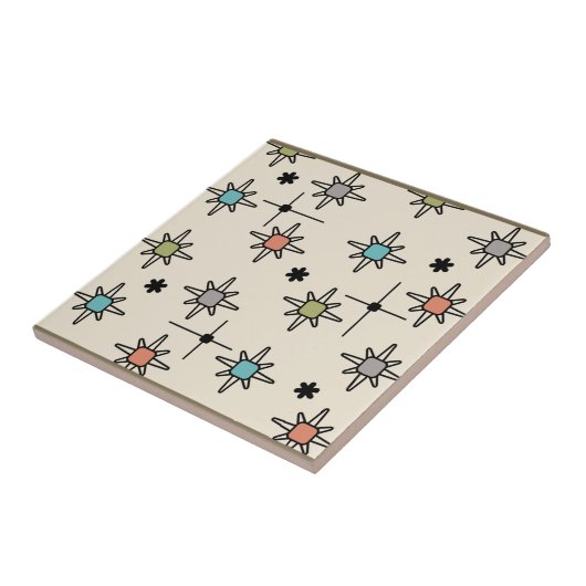 Atomic Sky Starbursts Multicolored Tegeltje (Zijkant)