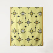 Atomic Sky Starbursts Yellow Grey Wandkleed (Voorkant)