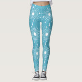 Atomic Snowflake Kerstmis midden midden midden mid Leggings (Voorkant)