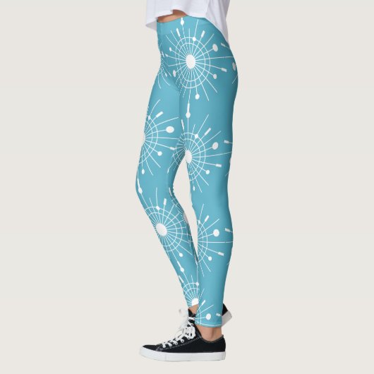 Atomic Snowflake Kerstmis midden midden midden mid Leggings (Links)