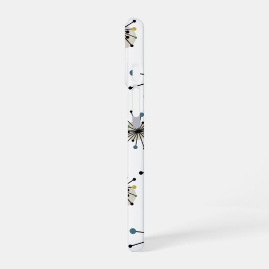 Atomic Space Age Starburst Mid-Century Modern iPhone 16 Hoesje (Linkerkant)