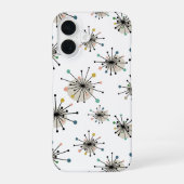 Atomic Space Age Starburst Mid-Century Modern iPhone 16 Hoesje (Achterkant)