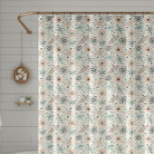 Atomic Space Retro Starburst Mid Century-patroon Douchegordijn