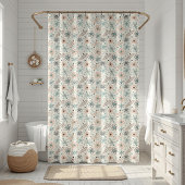 Atomic Space Retro Starburst Mid Century-patroon Douchegordijn