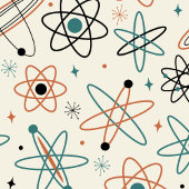 Atomic Space Retro Starburst Mid Century-patroon Douchegordijn