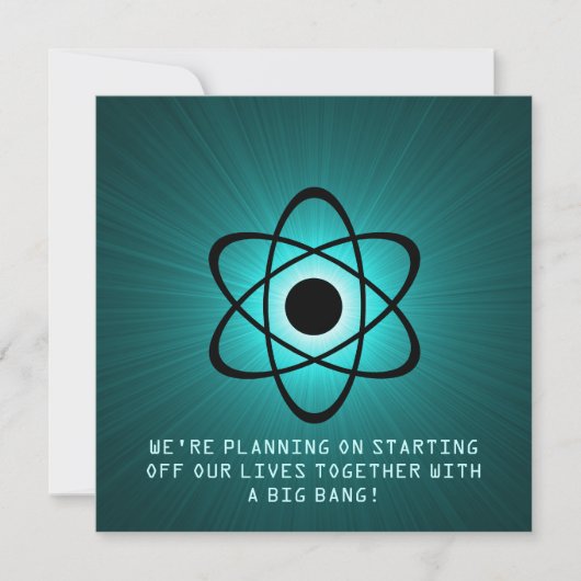 Atomic sparen de Datum nodigt, Blauwgroen uit Save The Date (Voorkant)