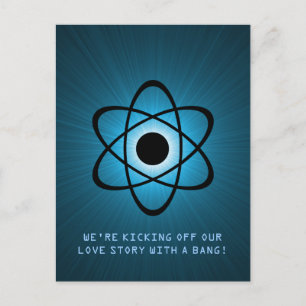 Atomic sparen het Briefkaart van de Datum, Blauw