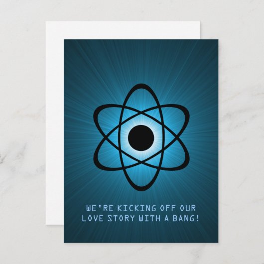 Atomic sparen het Briefkaart van de Datum, Blauw (Voorkant / Achterkant)