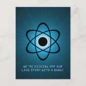 Atomic sparen het Briefkaart van de Datum, Blauw (Voorkant)