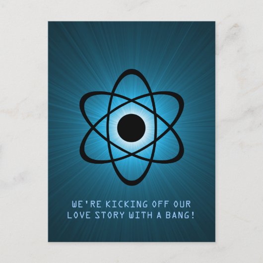 Atomic sparen het Briefkaart van de Datum, Blauw (Voorkant)