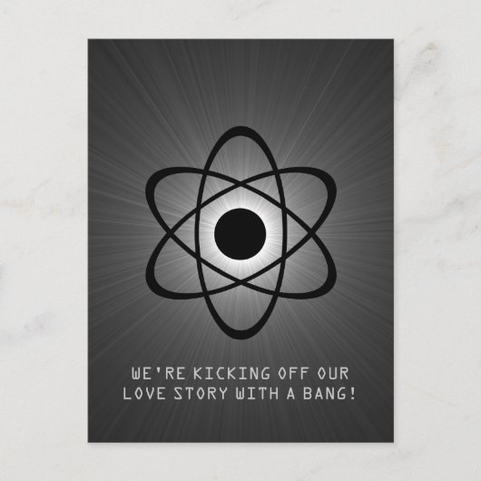 Atomic sparen het Briefkaart van de Datum, Grijs (Voorkant)