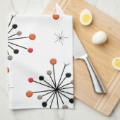 Atomic Sphere Star Burst Retro Patern Theedoek (Quarter Fold)