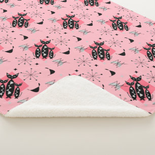 Atomic Star Burst Moderne Kat uit de middelste eeu Sherpa Deken