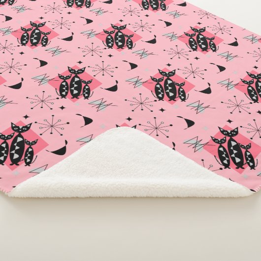 Atomic Star Burst Moderne Kat uit de middelste eeu Sherpa Deken (3/4)