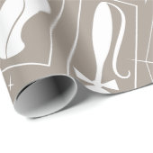 Atomic Star Cat MidCentury Moderne Kerstmis MCM Cadeaupapier (Rol Hoek)