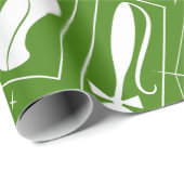 Atomic Star Cat MidCentury Moderne Kerstmis MCM Cadeaupapier (Rol Hoek)