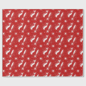 Atomic Star Cat MidCentury Moderne Kerstmis MCM Cadeaupapier (Vlak)