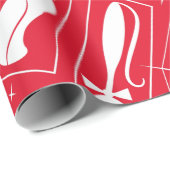 Atomic Star Cat MidCentury Moderne Kerstmis MCM Cadeaupapier (Rol Hoek)