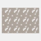 Atomic Star Cat MidCentury Moderne Kerstmis MCM Inpakpapier Vel (Voorkant 3)