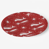 Atomic Star Cat MidCentury Moderne Kerstmis MCM Papieren Bordje (Gekanteld)