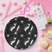 Atomic Star Cat MidCentury Moderne Kerstmis MCM Papieren Bordje (Feest)