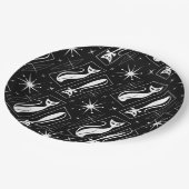 Atomic Star Cat MidCentury Moderne Kerstmis MCM Papieren Bordje (Gekanteld)