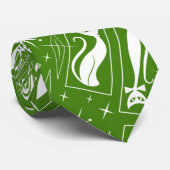 Atomic Star Cat MidCentury Moderne Kerstmis MCM Stropdas (Opgerold)