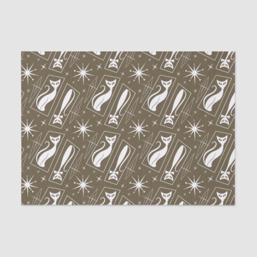 Atomic Star Cat MidCentury Moderne Kerstmis MCM T Tissuepapier (Voorkant)